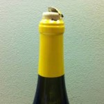 Wine bottle with a protruding cork